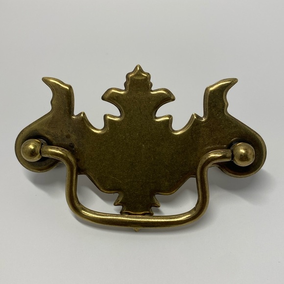 Antique solid brass furniture hardware. Drawer pulls. - Picture 2 of 9